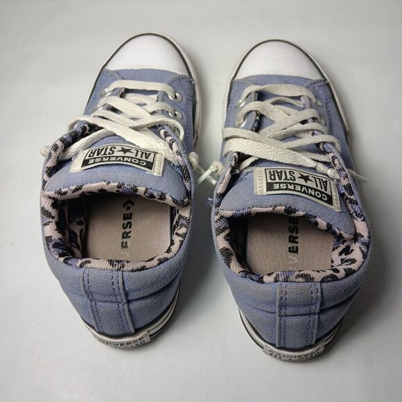 Converse All Star Shoes Junior Youth Size 1 Lavender Purple Cat Print Low Top - Picture 9 of 16